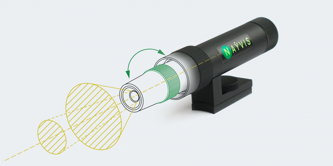 Регулировка диаметра светового пятна в инфракрасном фонаре NAYVIS
